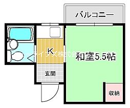 プチメゾン堀溝1 1Kの間取図画像