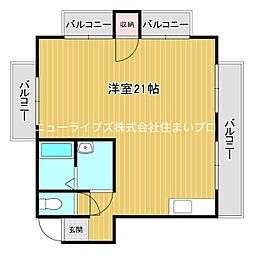 ベルメゾンM 1LDKの間取図画像