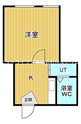 グリーンプラザ 1Kの間取図画像