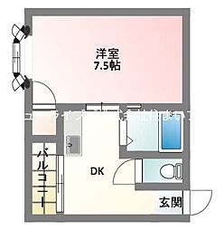 ハイ・インペリアルB 1DKの間取図画像