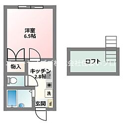 ペパオ 1Kの間取図画像