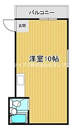 寿ハイツ ワンルームの間取図画像