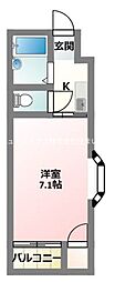 マンションデウミ2 1Kの間取図画像