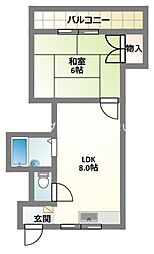 ジュネス・シャトー 1LDKの間取図画像