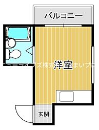 ワンダーハウス萱島 ワンルームの間取図画像