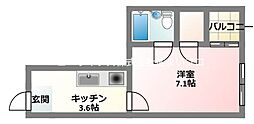 コーポタカハシB棟 1Kの間取図画像