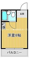 スリーフィールド ワンルームの間取図画像