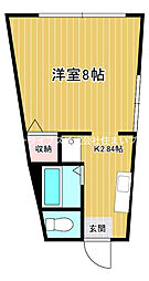 パナコスモ三木 1Kの間取図画像