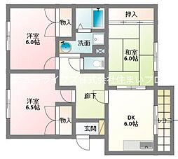 メイコータウン1 3DKの間取図画像