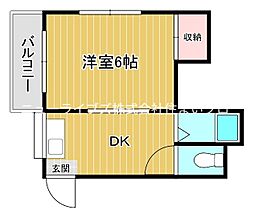 サンシャイン藤田 1DKの間取図画像