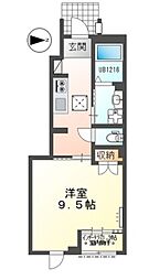 プラムガーデン 1Kの間取図画像