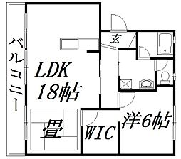 アールベロ 1LDKの間取図画像