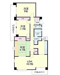 佐鳴湖パークタウン12号棟 3LDKの間取図画像