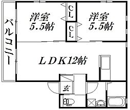 アイリス 2LDKの間取図画像