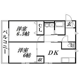 さつき荘 2DKの間取図画像