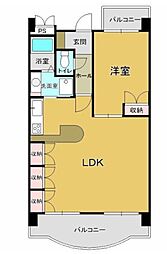 クレール浜松2 1LDKの間取図画像