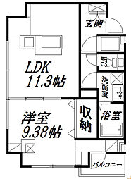 セントラルパーク下池川 1LDKの間取図画像