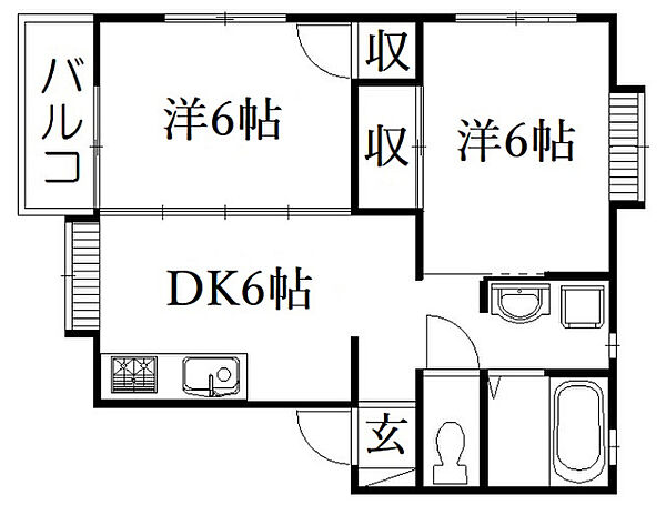 静岡県浜松市中央区曳馬2丁目(賃貸アパート2DK・2階・43.73㎡)の写真 その2