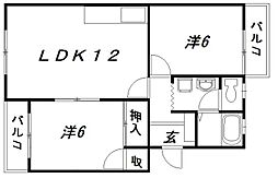 バス 遠鉄バス与進小学校下車 徒歩4分の賃貸マンション 1階2LDKの間取り