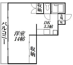 マイライフ上西 1DKの間取図画像