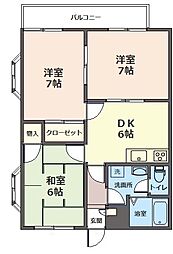 チェリーテラス常盤平 3DKの間取図画像