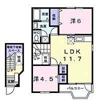 サンパレス21Ｂ 204 ｜ 滋賀県近江八幡市多賀町465-3（賃貸アパート2LDK・2階・58.12㎡） その2