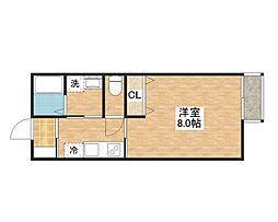 CAラ・フォート 2階1Kの間取り