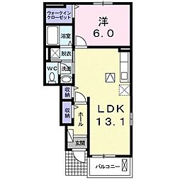 Casa　Breeze 1階1LDKの間取り