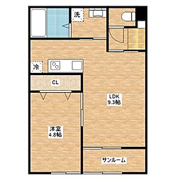 & Ov アンドオーヴ 1LDKの間取図画像