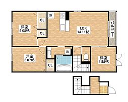 秀豊2号館 3LDKの間取図画像