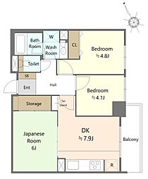 相模原ガーデンハウス 3DKの間取り
