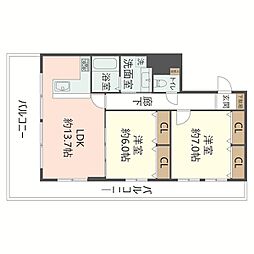 サンメゾン新千里北町ELDO 2LDKの間取図画像