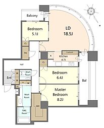 東京ツインパークスレフトウィング 3LDKの間取図画像