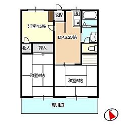 ハイツサンウォード 3DKの間取図画像