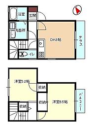 ドミール.ヤマテ 2DKの間取図画像