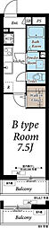 ヴィラ坂戸 2階1Kの間取り