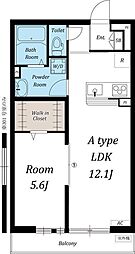 リブリ・alba弐番館 1LDKの間取図画像