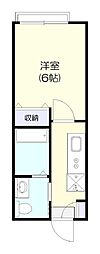 ハイツ凪 3階1Kの間取り