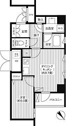 都営大江戸線 東新宿駅 徒歩10分の賃貸マンション 2階1LDKの間取り