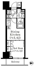 東京メトロ千代田線 湯島駅 徒歩3分の賃貸マンション 9階1DKの間取り