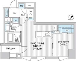 都営新宿線 浜町駅 徒歩5分の賃貸マンション 9階1LDKの間取り