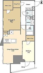 東京メトロ千代田線 千駄木駅 徒歩6分の賃貸マンション 5階1SLDKの間取り