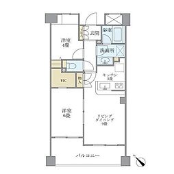 都営大江戸線 若松河田駅 徒歩3分の賃貸マンション 4階2LDKの間取り