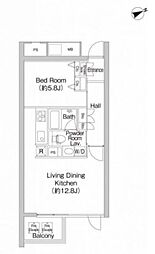 都営新宿線 曙橋駅 徒歩4分の賃貸マンション 5階1LDKの間取り