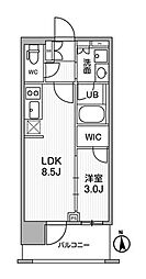 都営大江戸線 新御徒町駅 徒歩1分の賃貸マンション 5階1LDKの間取り