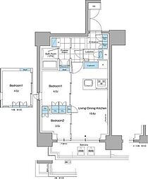 都営大江戸線 本郷三丁目駅 徒歩4分の賃貸マンション 2階2LDKの間取り
