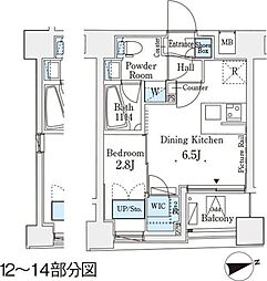 東京メトロ丸ノ内線 後楽園駅 徒歩8分の賃貸マンション 2階1DKの間取り