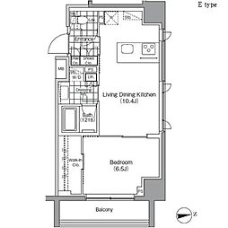 JR総武線 浅草橋駅 徒歩7分の賃貸マンション 10階1LDKの間取り