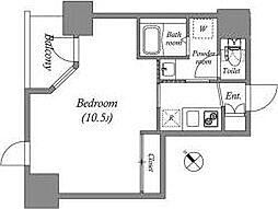 都営大江戸線 若松河田駅 徒歩5分の賃貸マンション 3階1Kの間取り