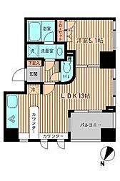 東京メトロ銀座線 三越前駅 徒歩2分の賃貸マンション 9階1LDKの間取り